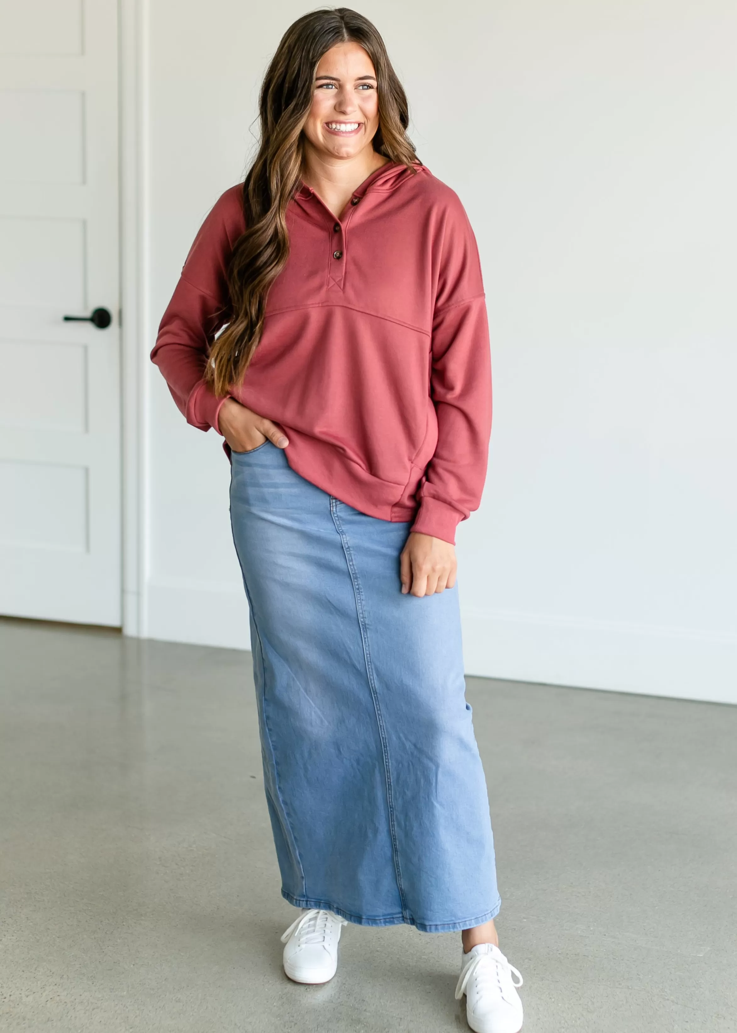 * Reece Long Denim Skirt Fashion