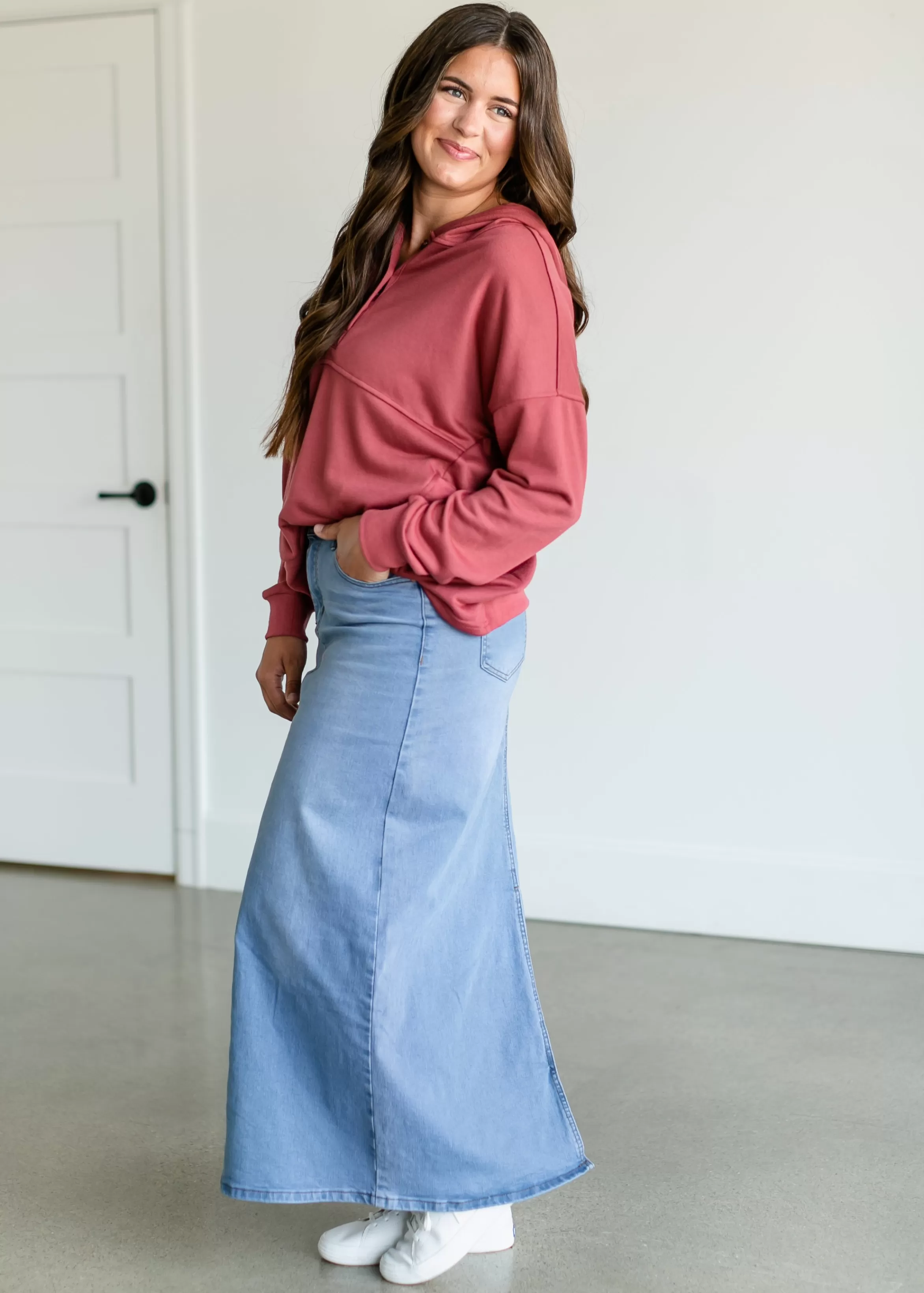 * Reece Long Denim Skirt Fashion