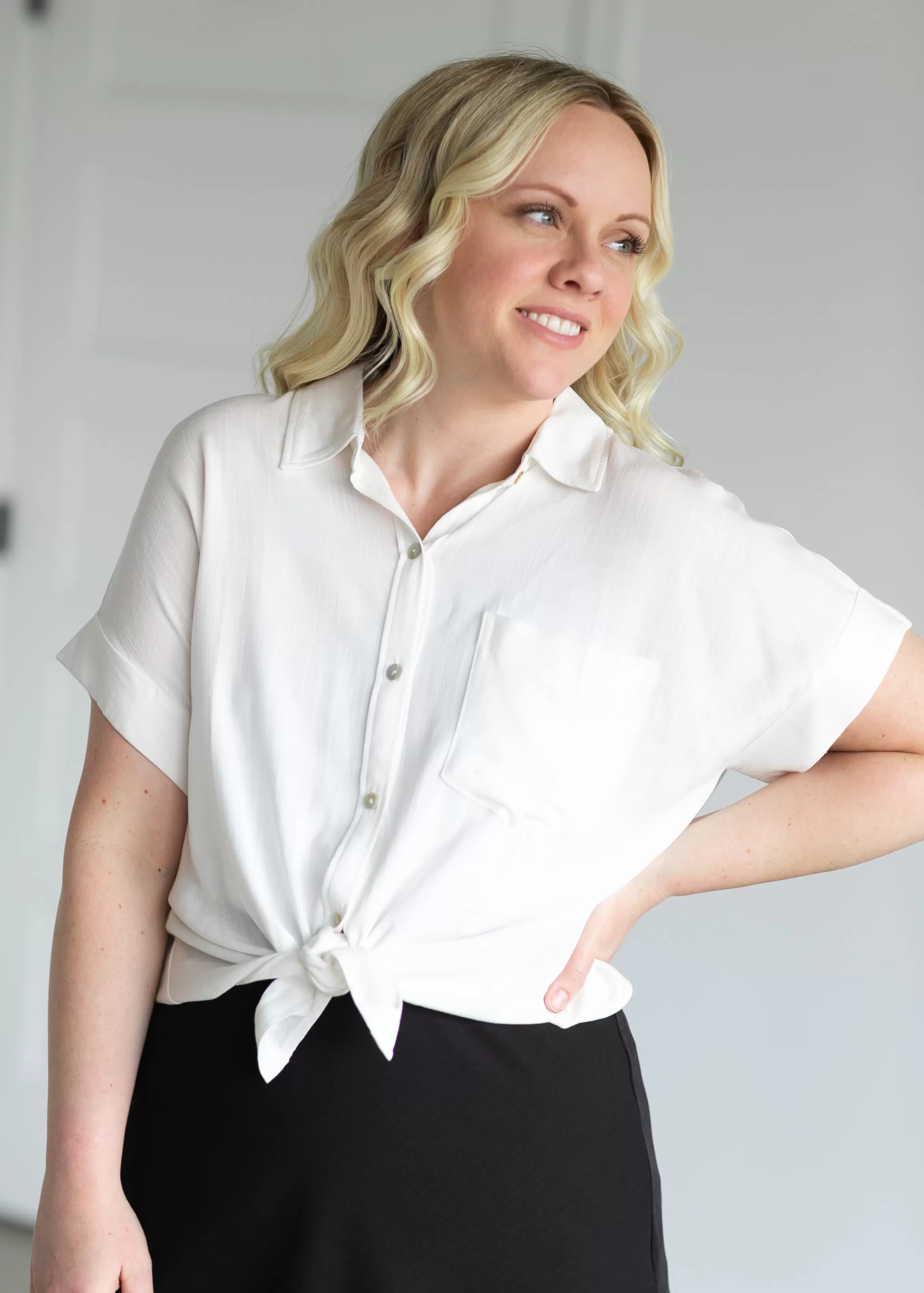 Staccato Relaxed Fit Button Down Top Cheap