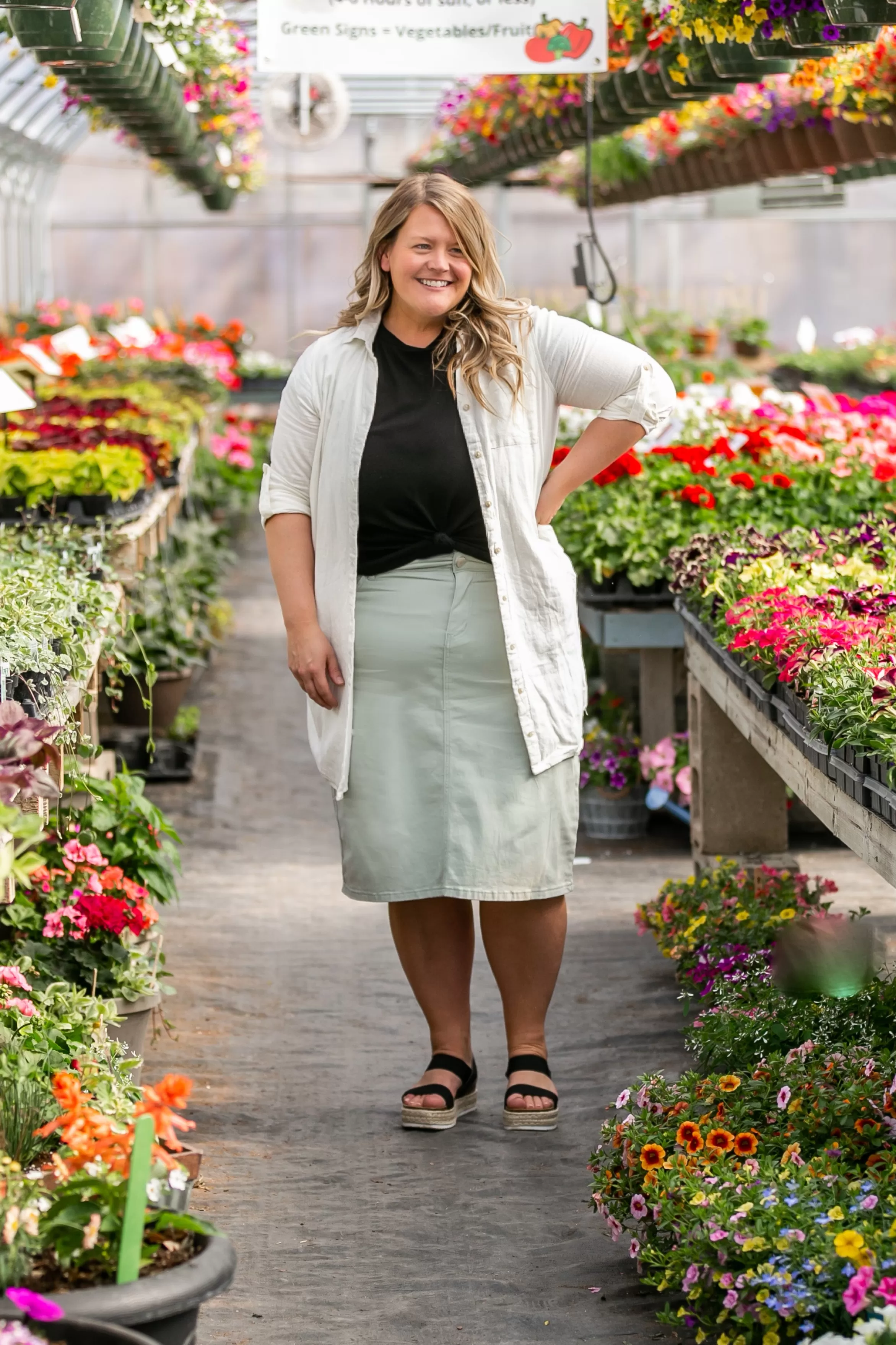 * Remi Summer Sage Denim Midi Skirt Sale