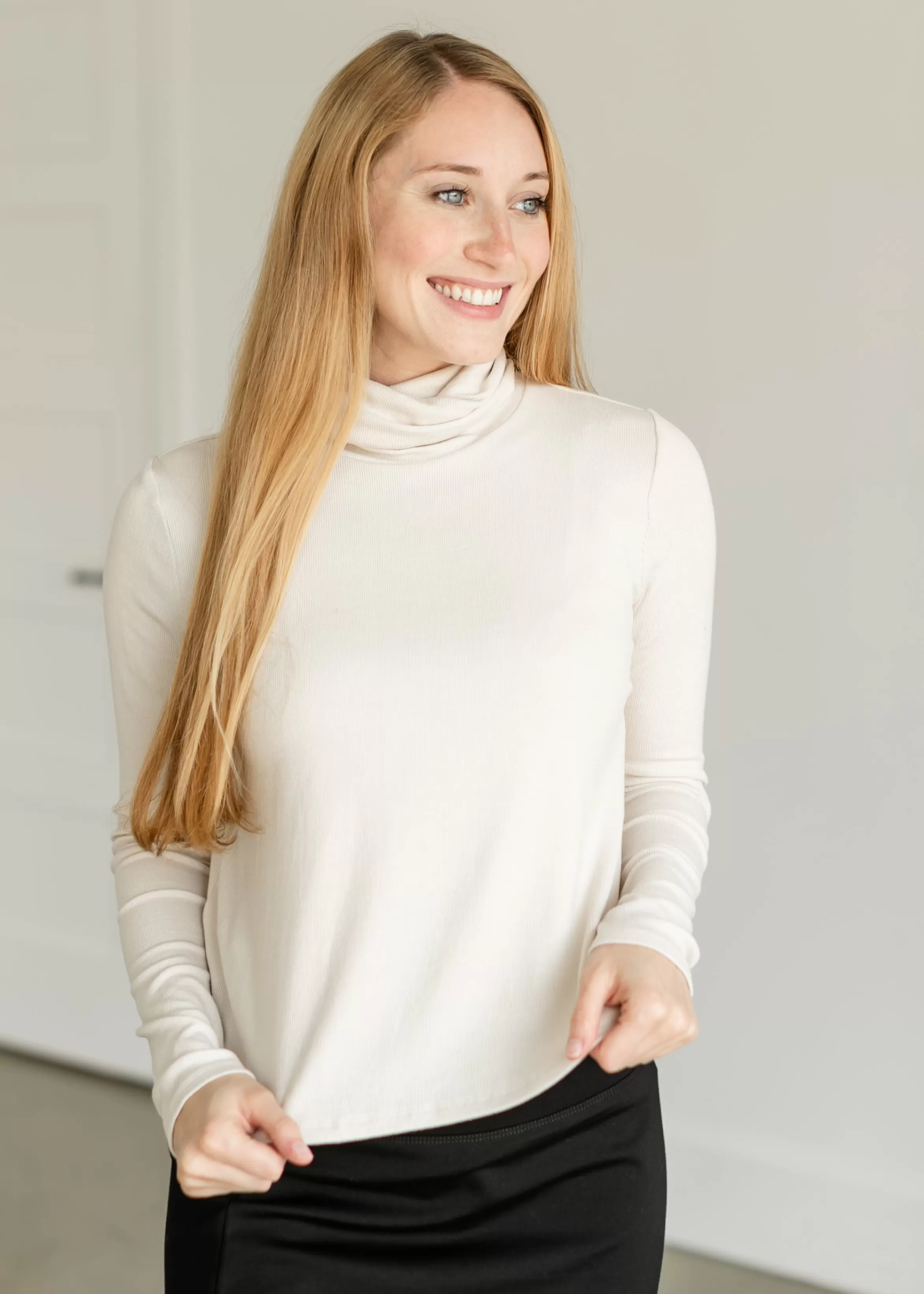 Sadie & Sage Ribbed Long Sleeve Turtleneck Top Cheap