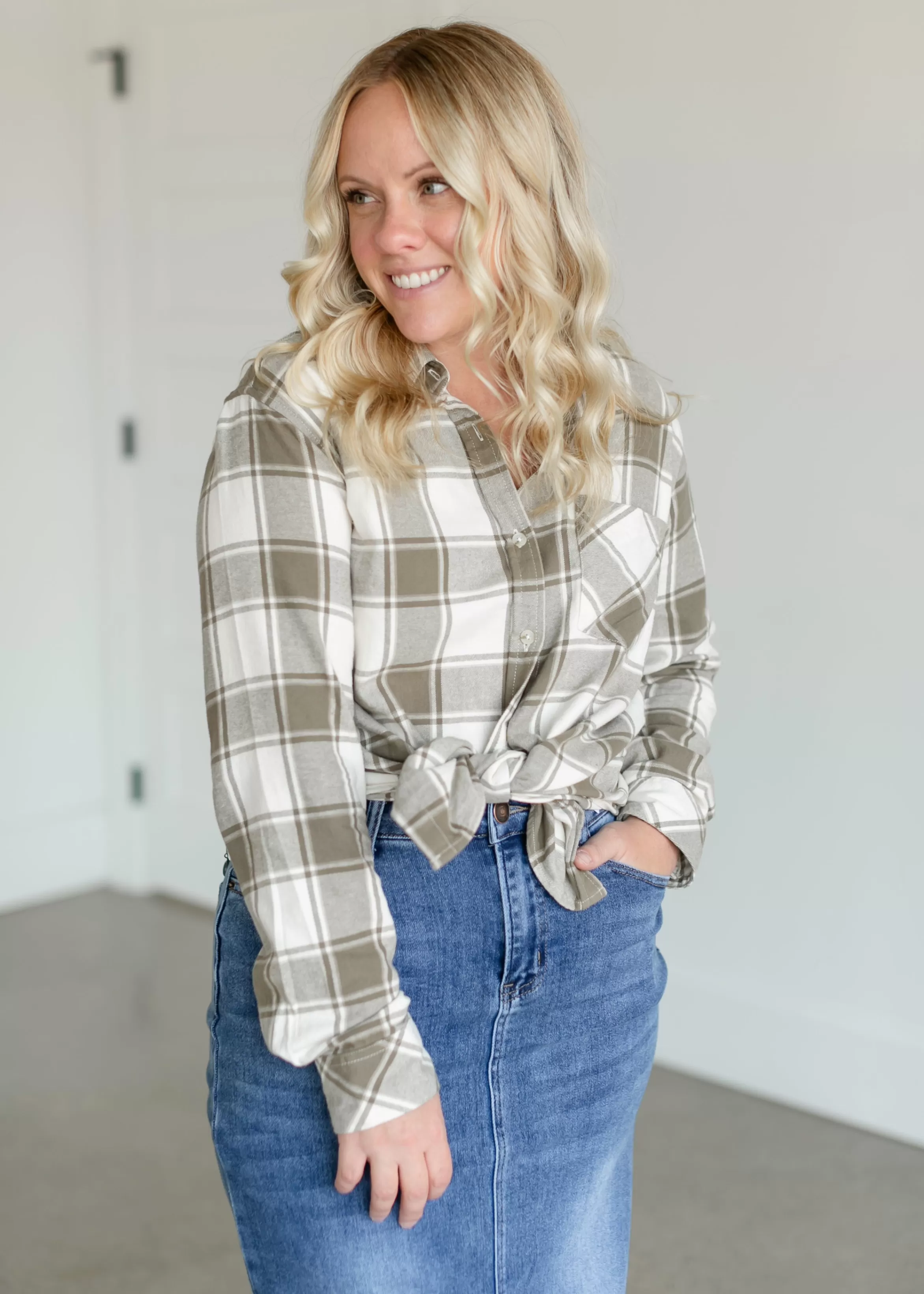 Thread & Supply Rory Button Up Plaid Top Fashion