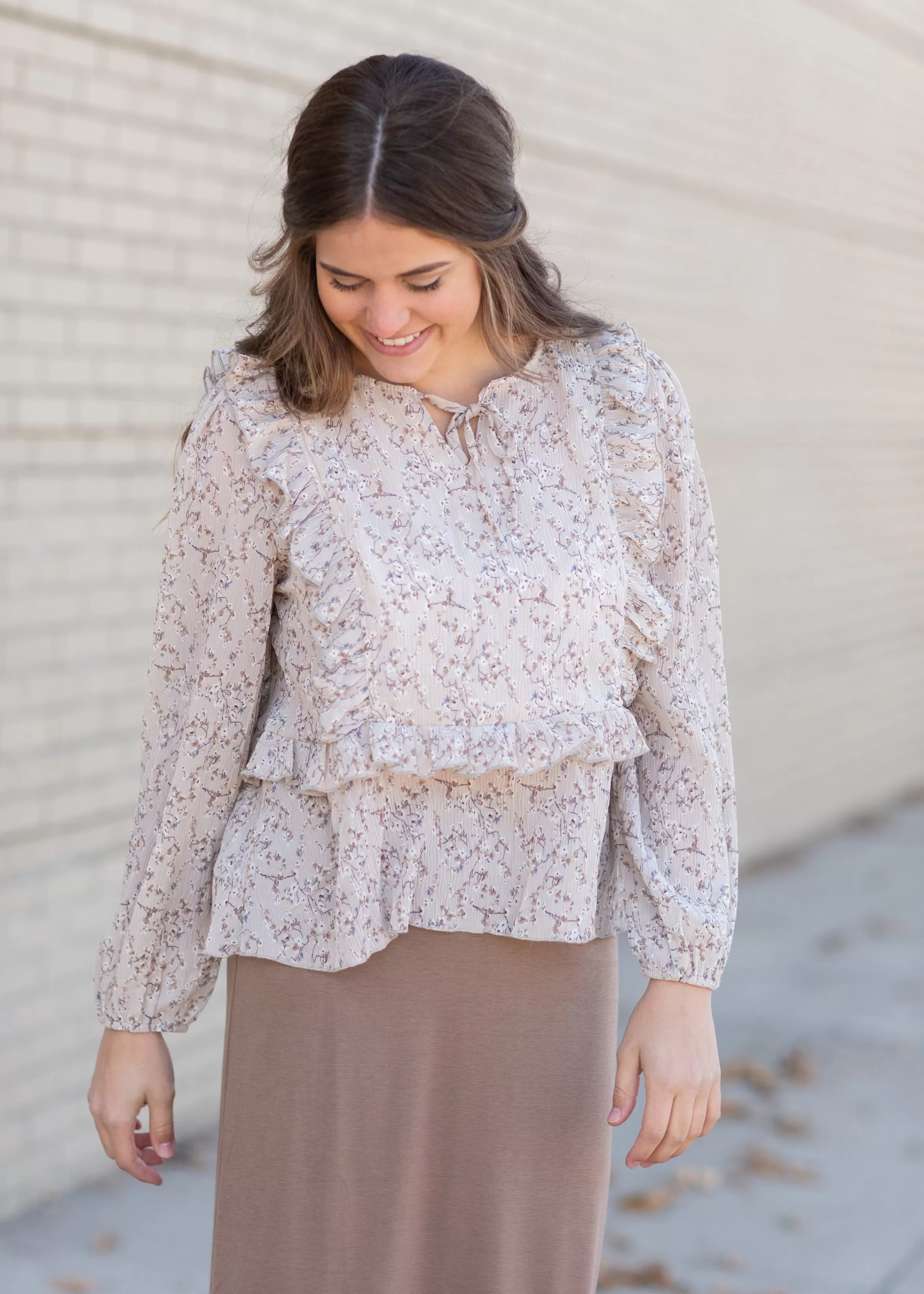 Hayden Ruffled Long Sleeve Top Sale