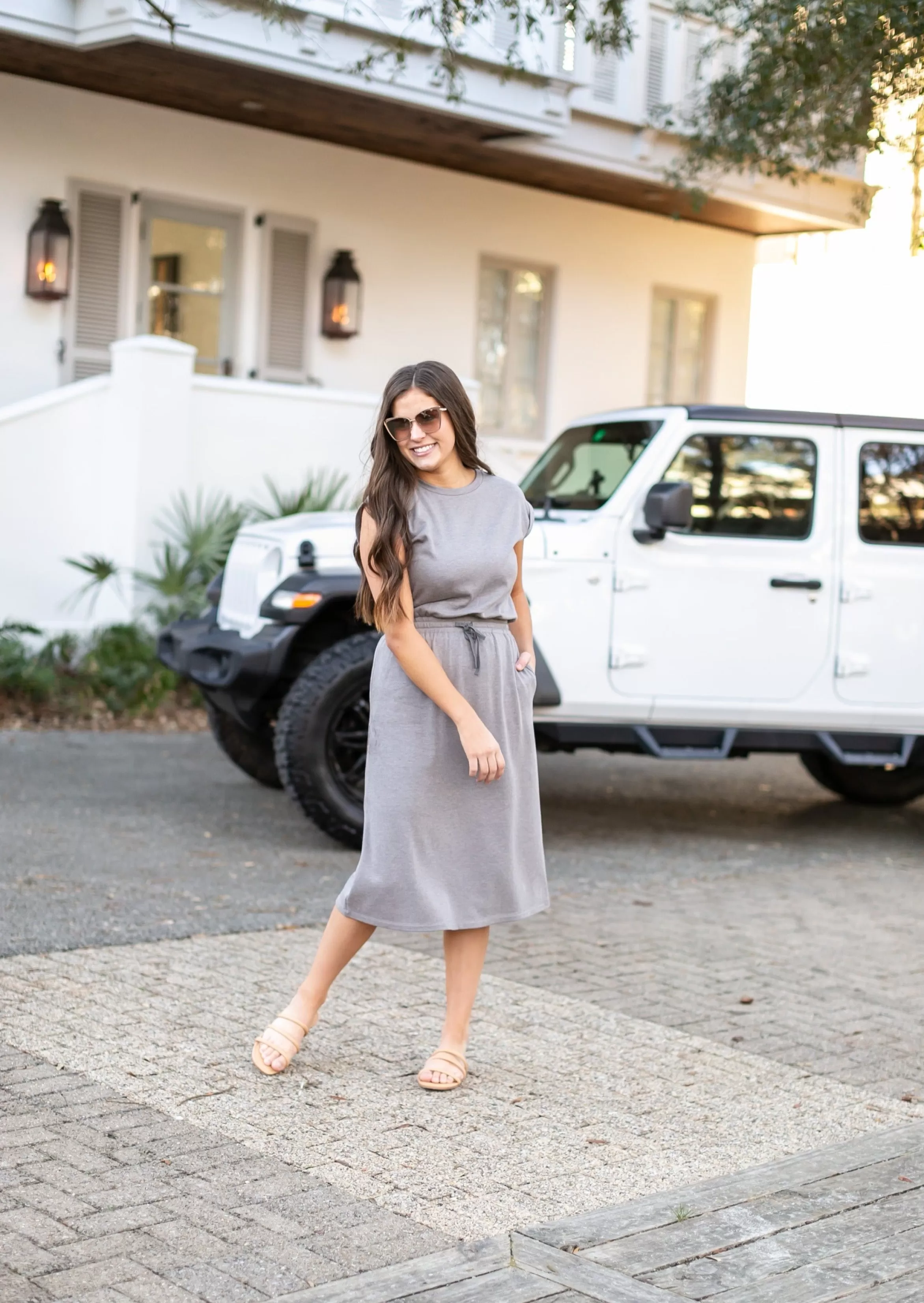 * Sami Heather Gray Knit Midi Dress Sale