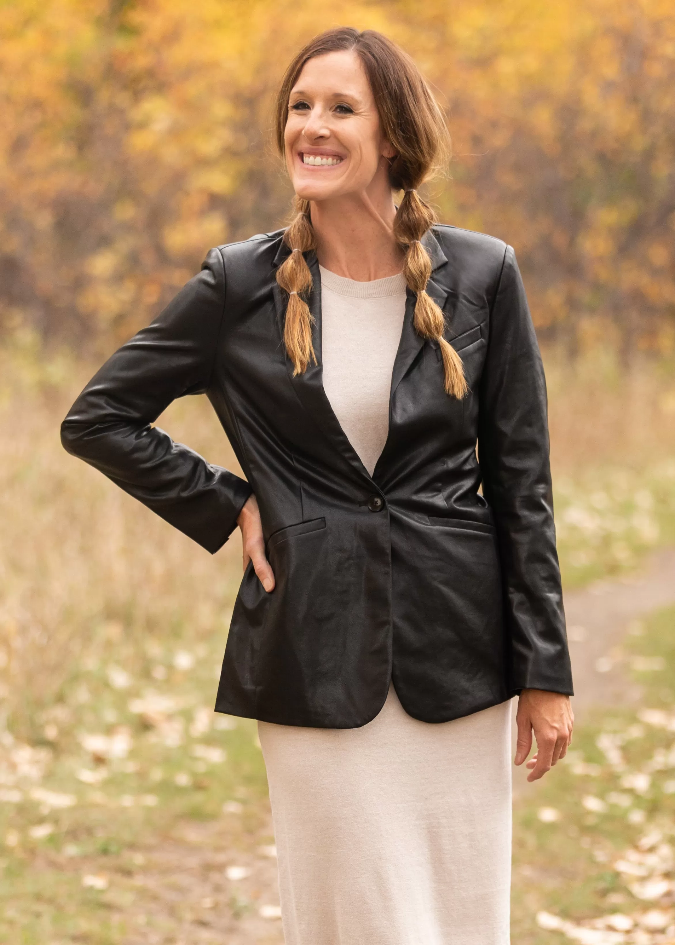 Z Supply Sandelle Faux Leather Blazer New