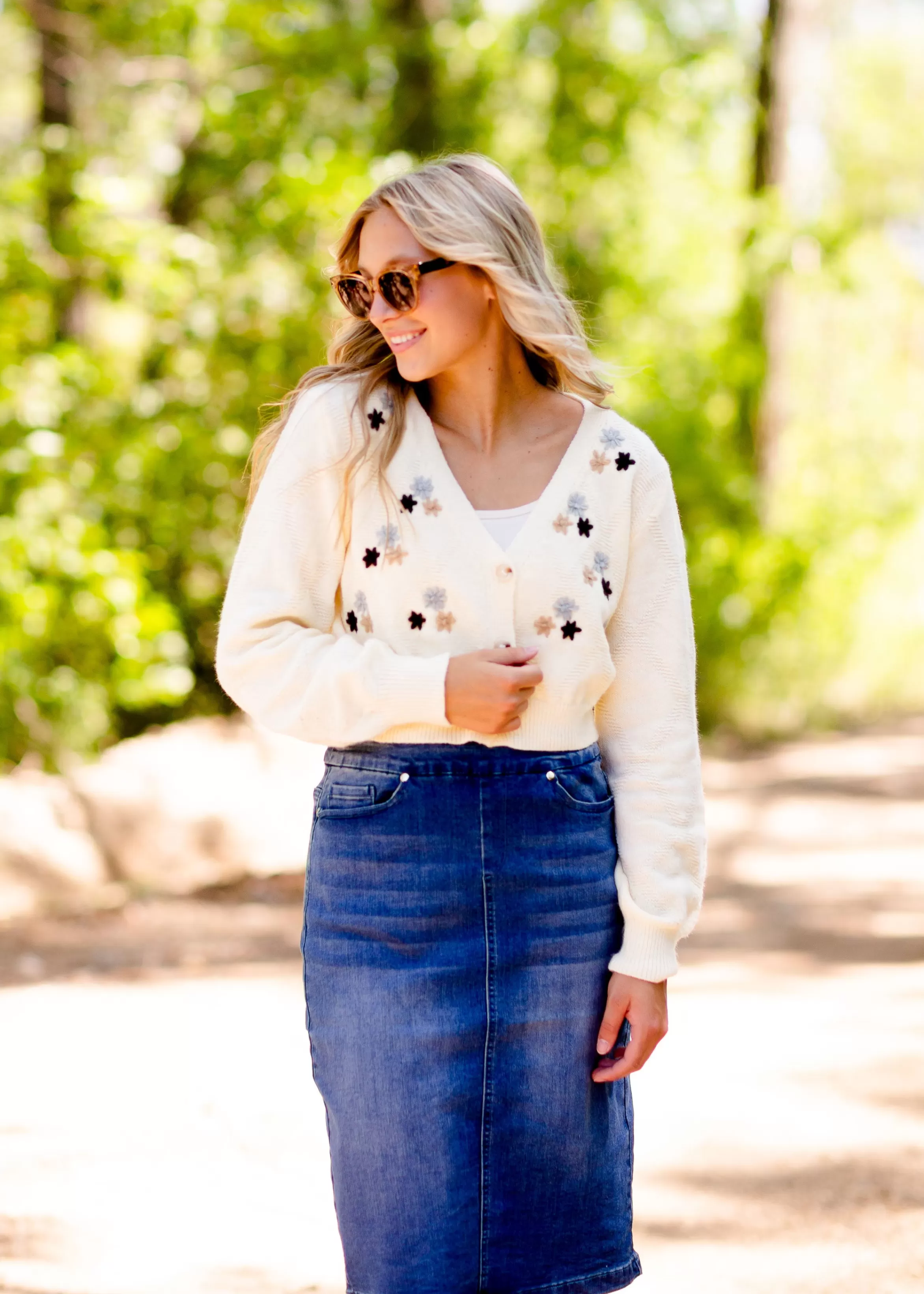 * Sandra Vintage Wash Midi Skirt Online