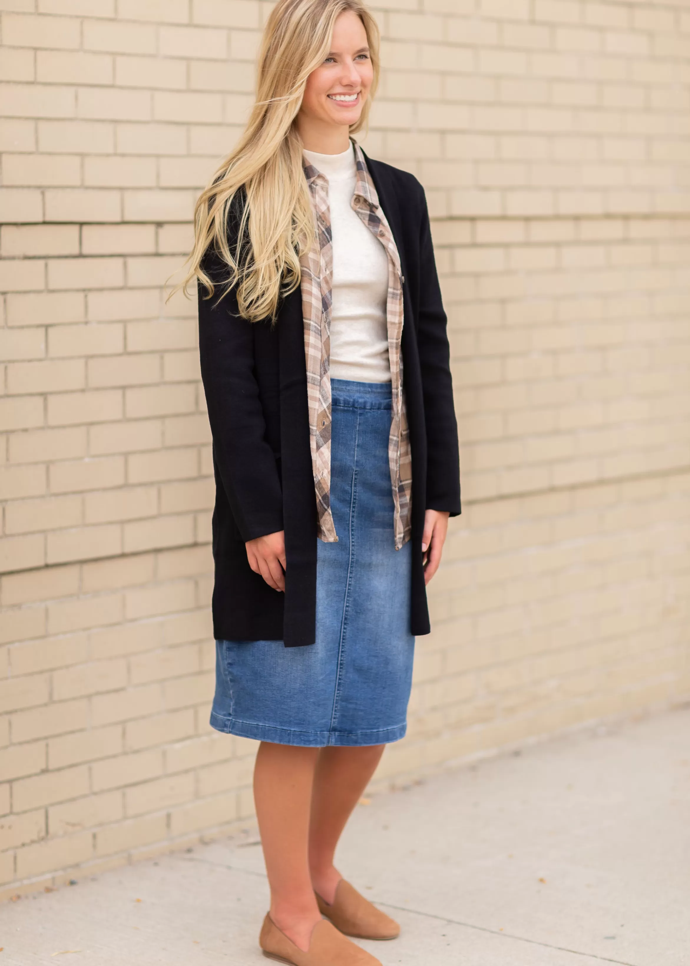 * Sandra Vintage Wash Midi Skirt Online