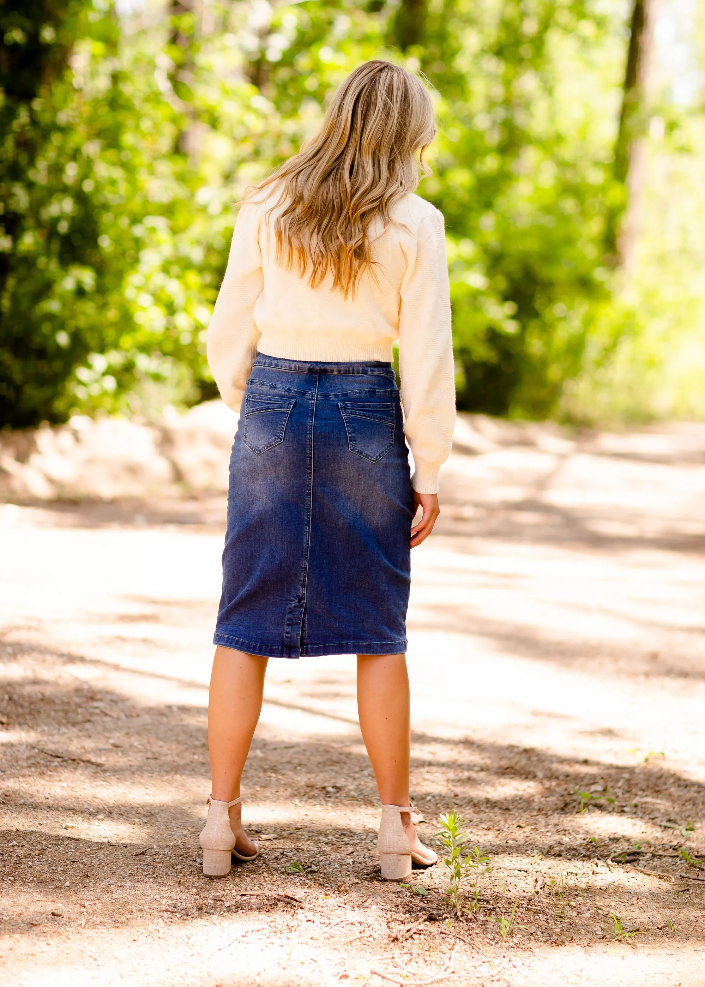 * Sandra Vintage Wash Midi Skirt Online