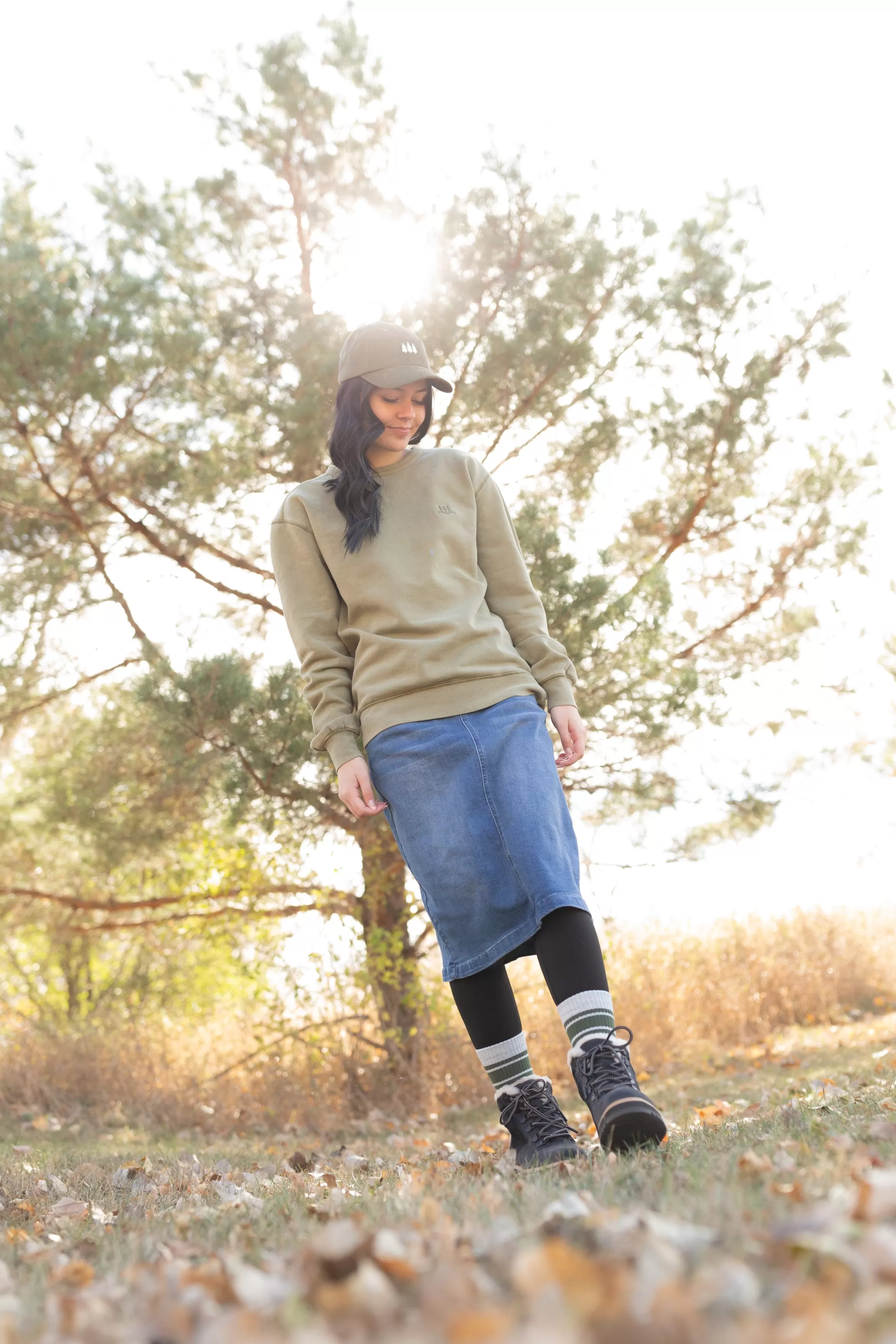 * Sandra Vintage Wash Midi Skirt Online