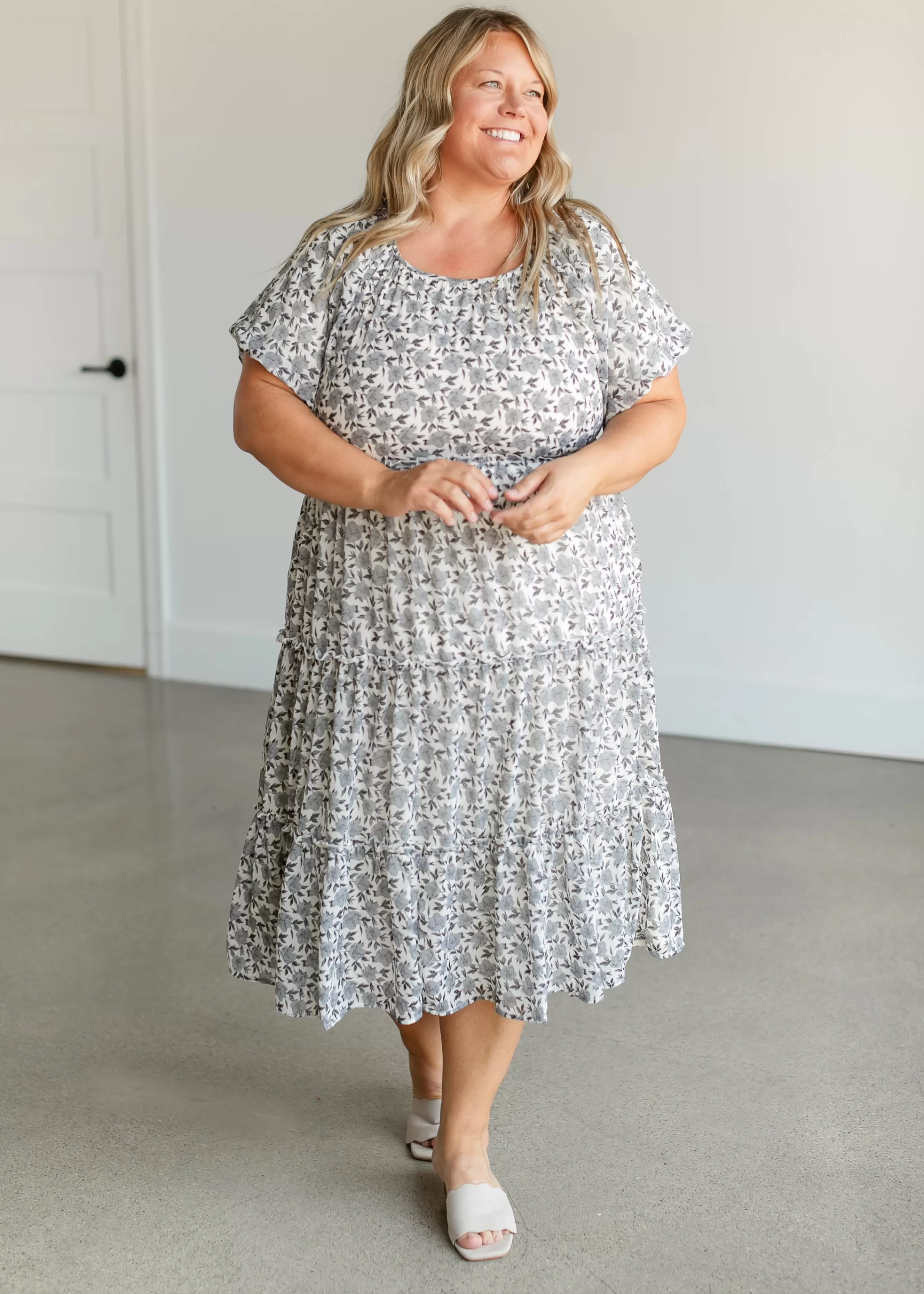 Mikarose Short Bubble Sleeve Midi Dress Sale