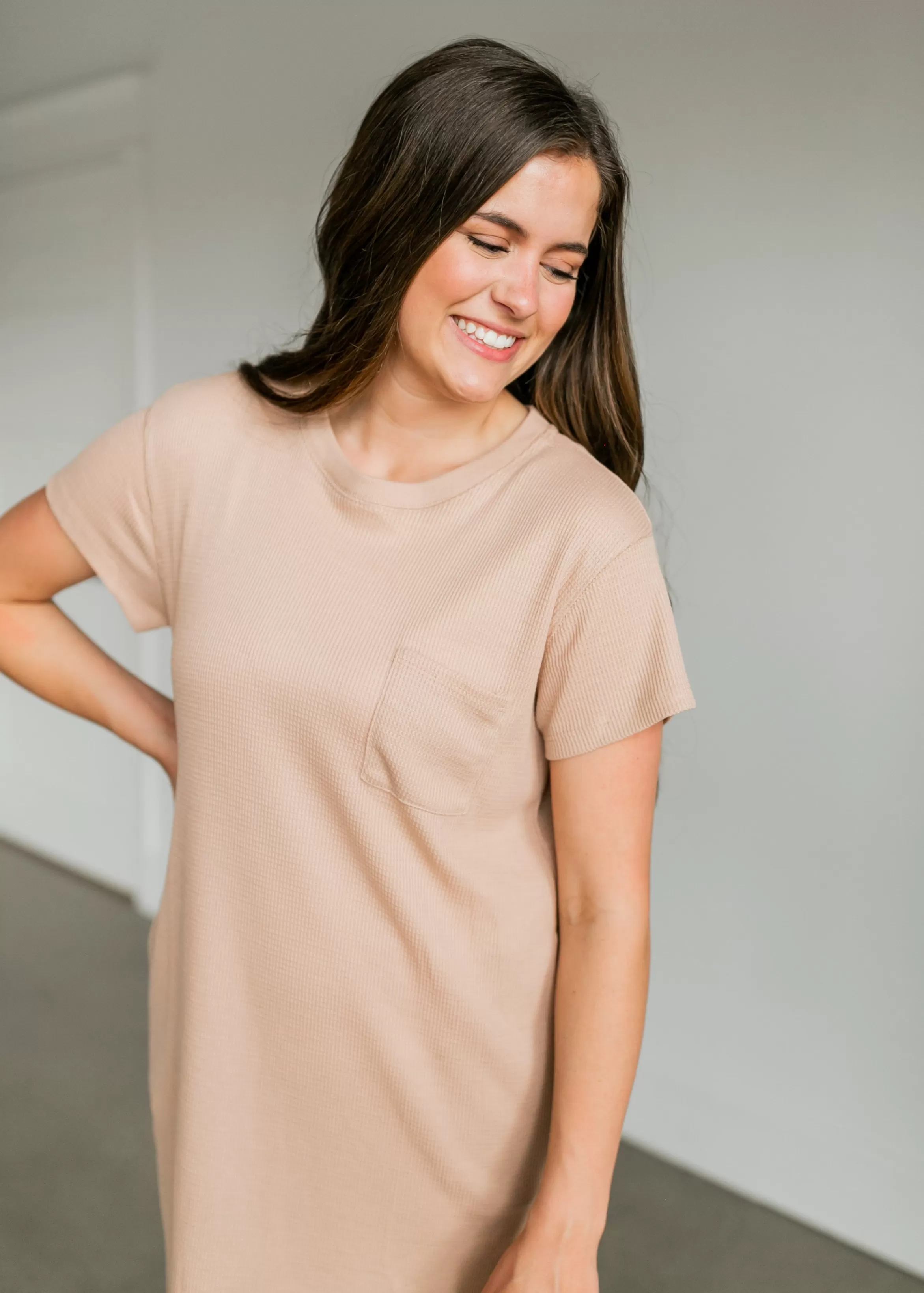 Wishlist Short Sleeve Waffle T-Shirt Midi Dress Hot