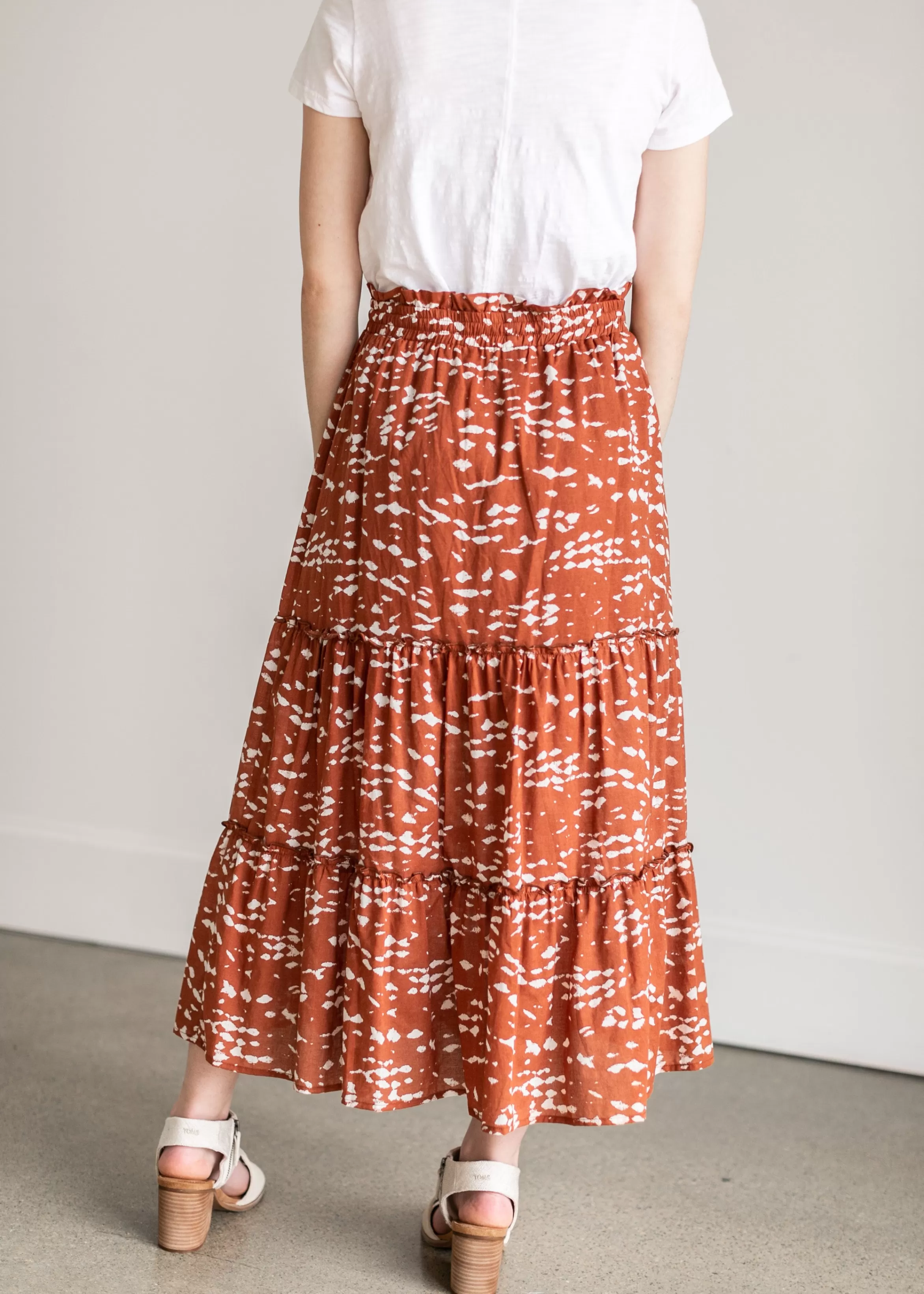 Heartloom Speckled Ruffle Tiered Midi Skirt Best Sale