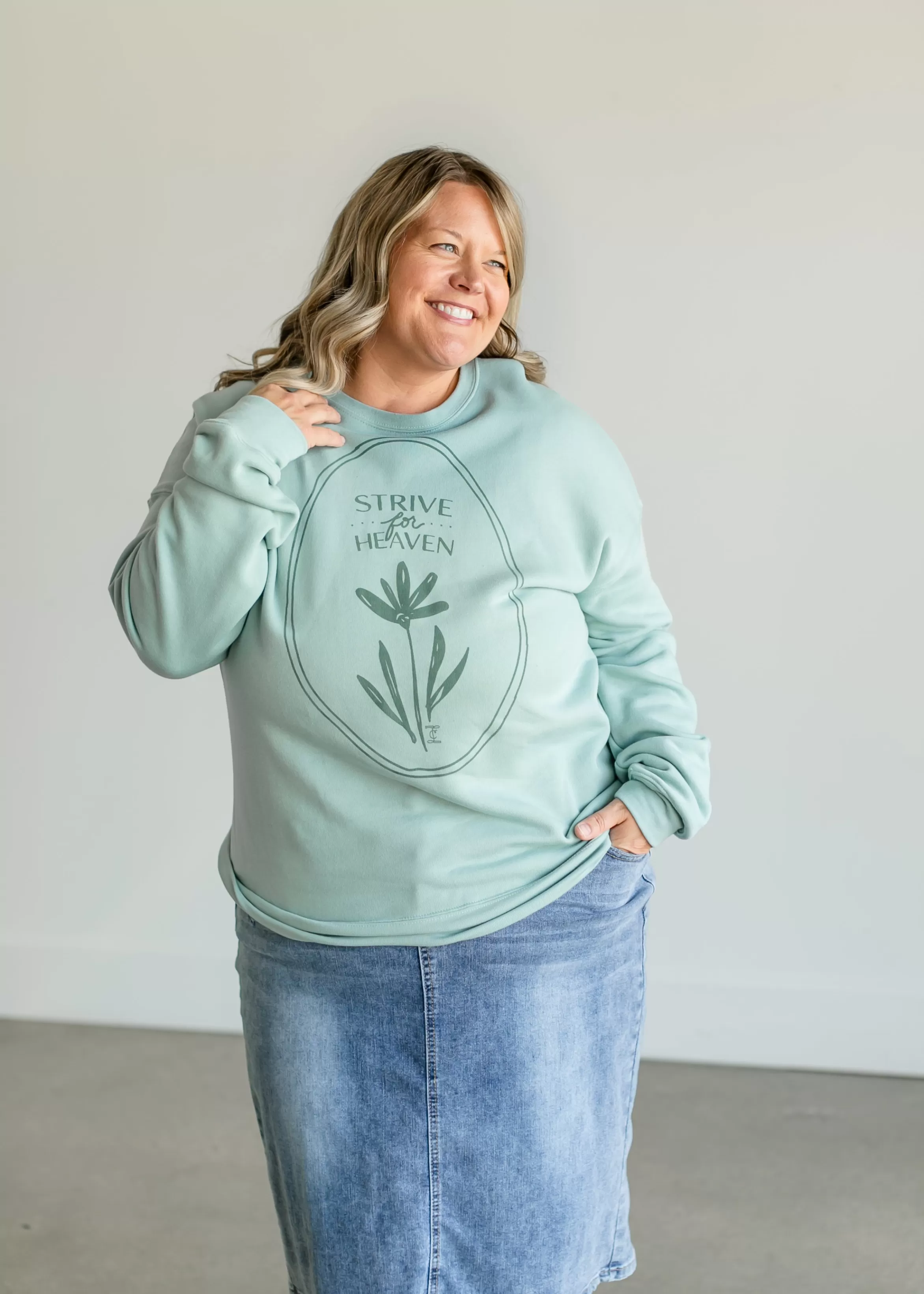 * Strive For Heaven Crewneck Sweatshirt Online