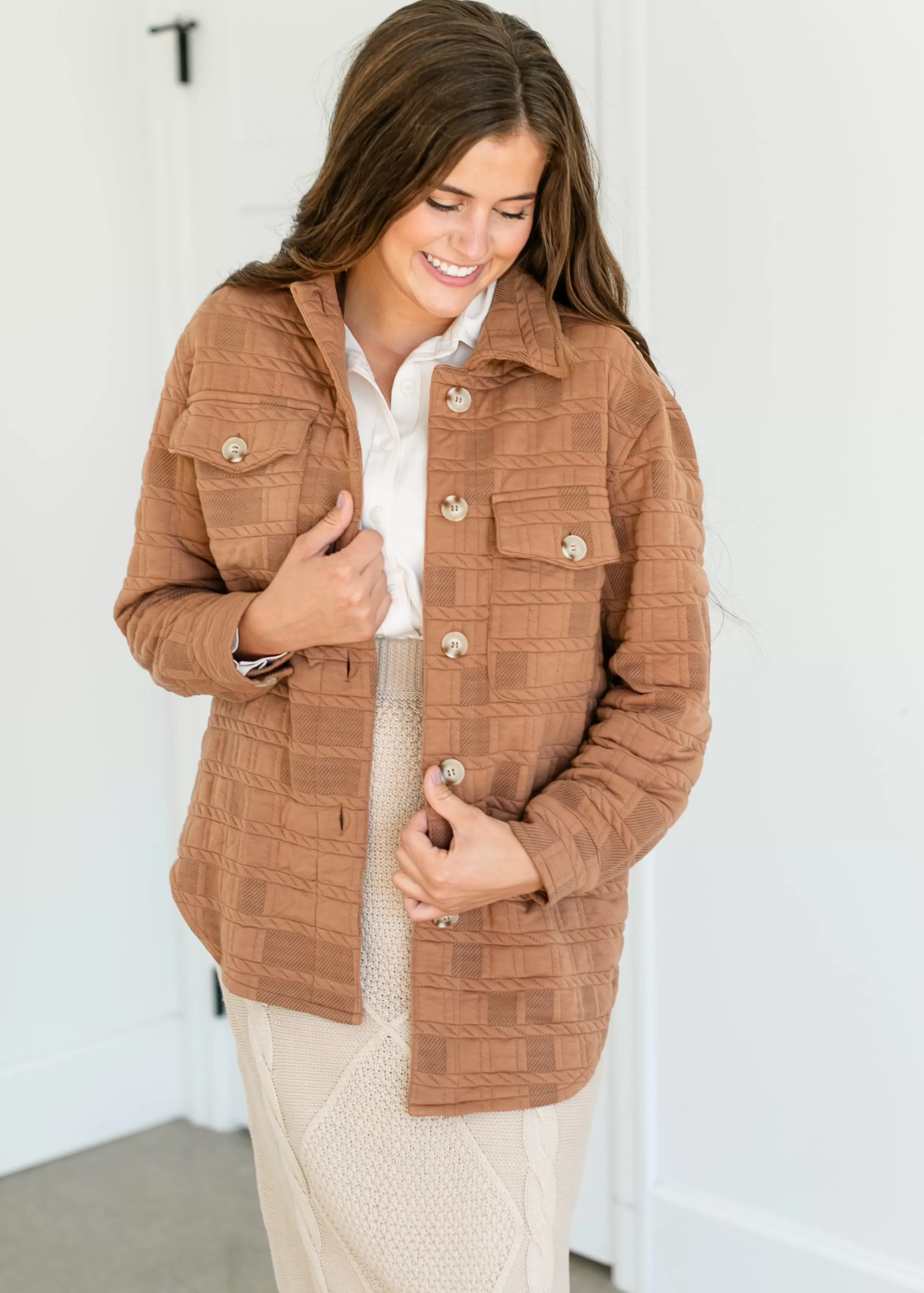 Polagram + BaeVely Textured Button Up Shacket Shop