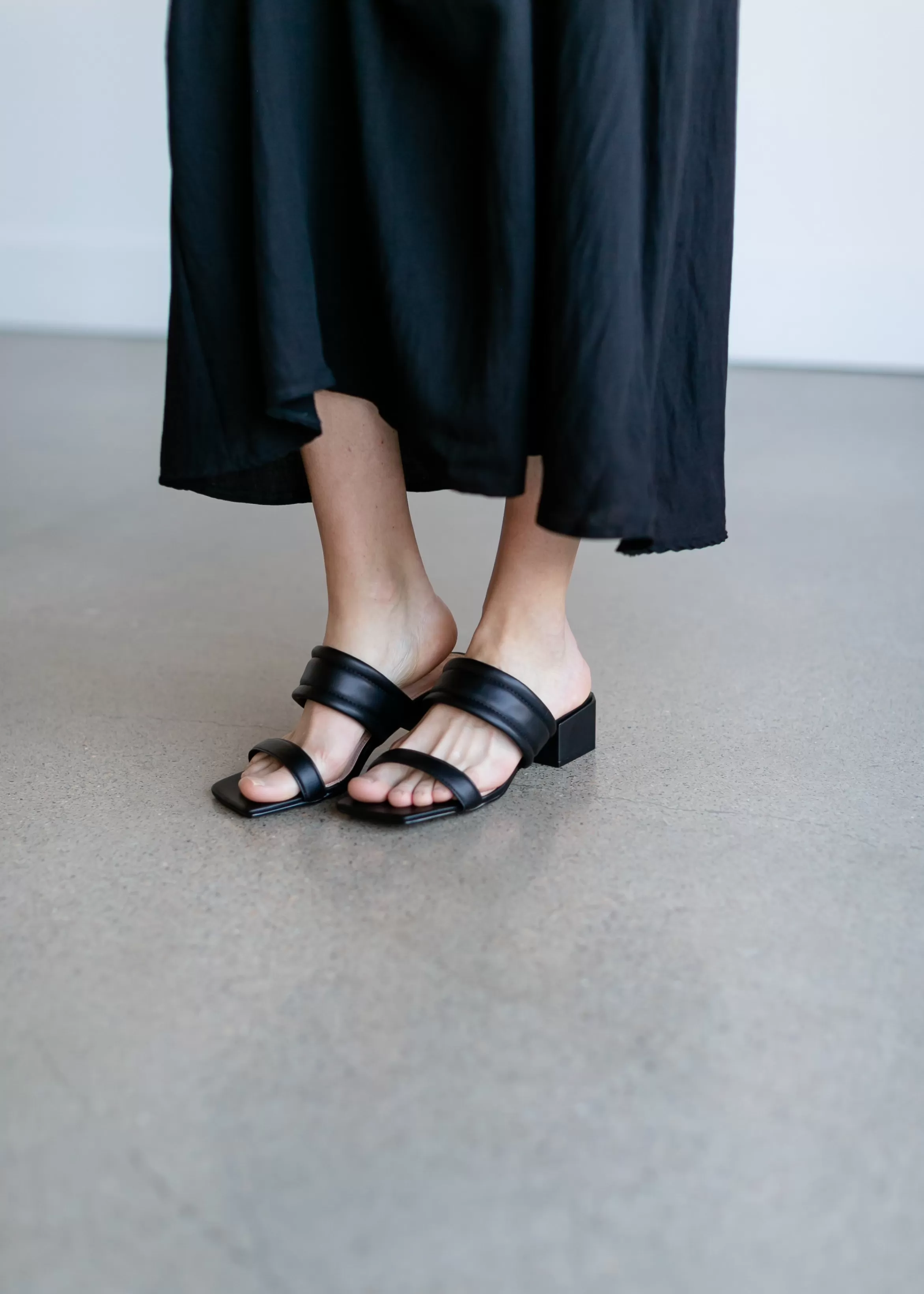 Qupid Two Strap Block Heel Sandals Flash Sale
