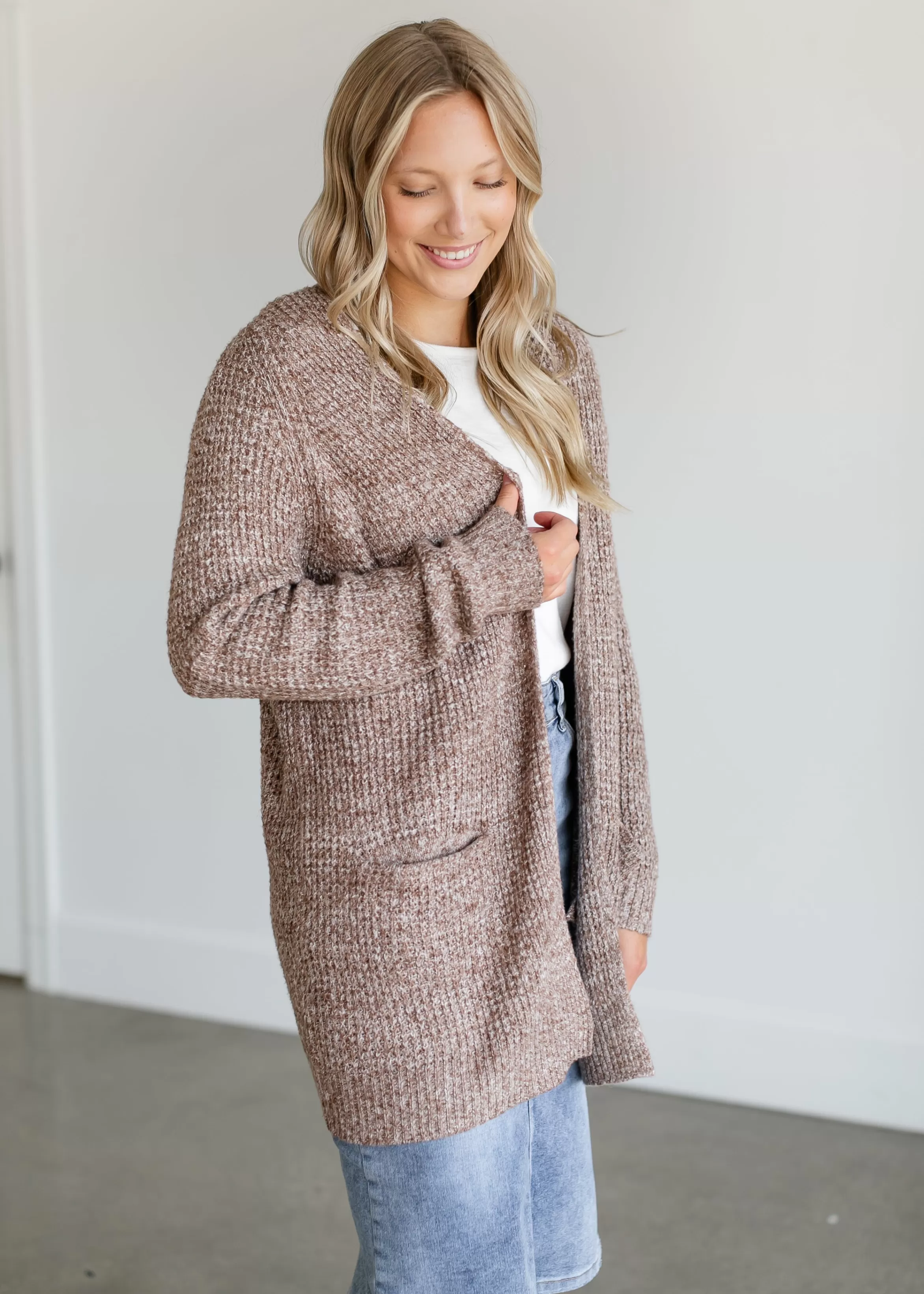 Staccato Two Tone Open Front Knit Cardigan Best Sale