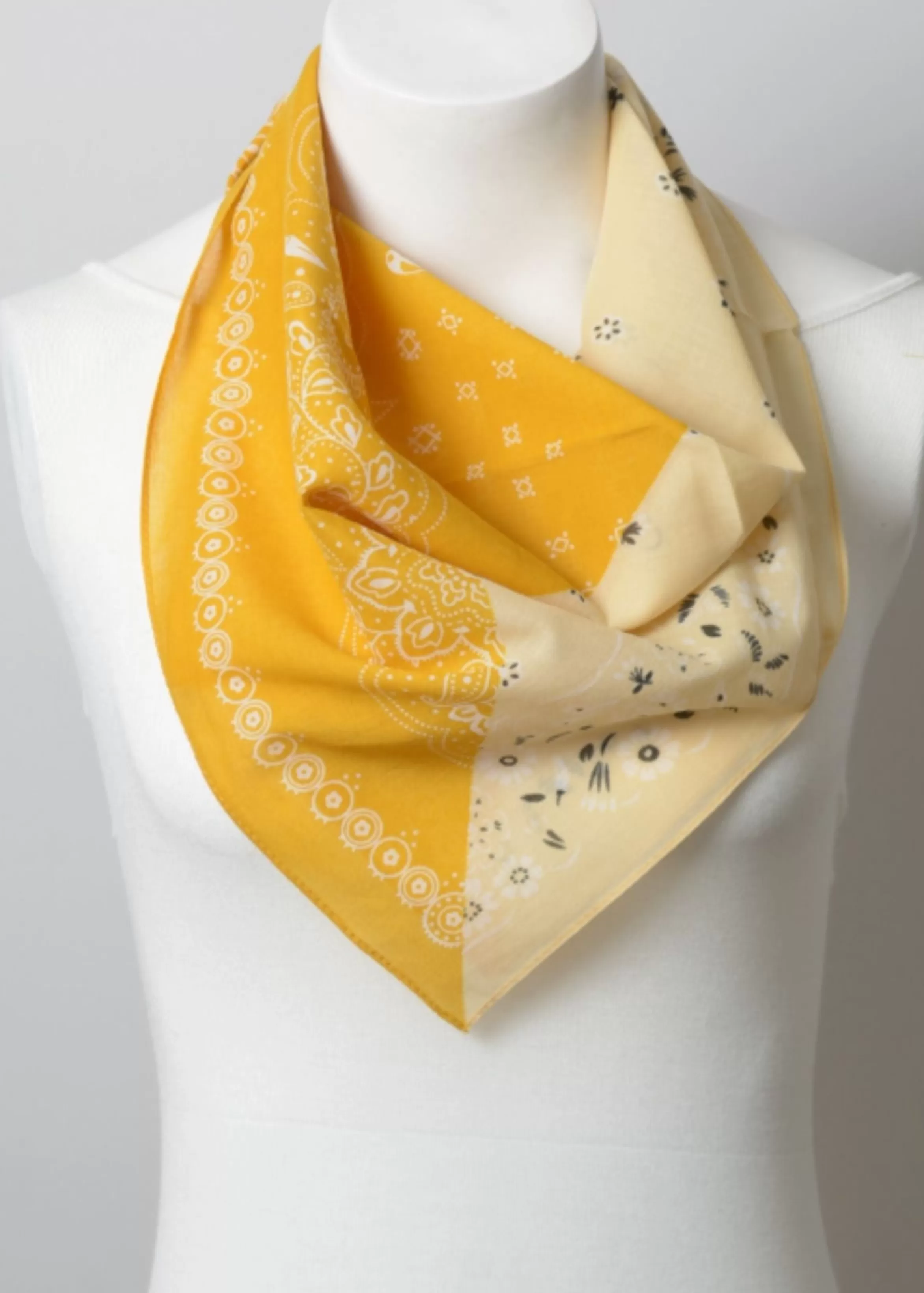 Leto Accessories Two Tone Western Floral Bandana Cheap
