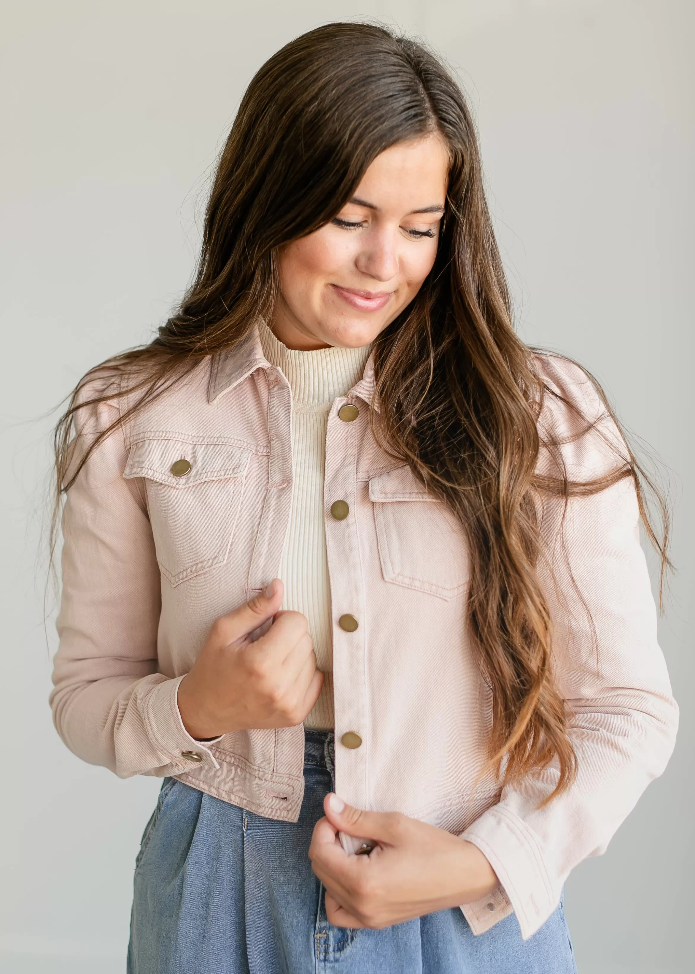 Sadie & Sage Washed Pink Denim Jacket Clearance