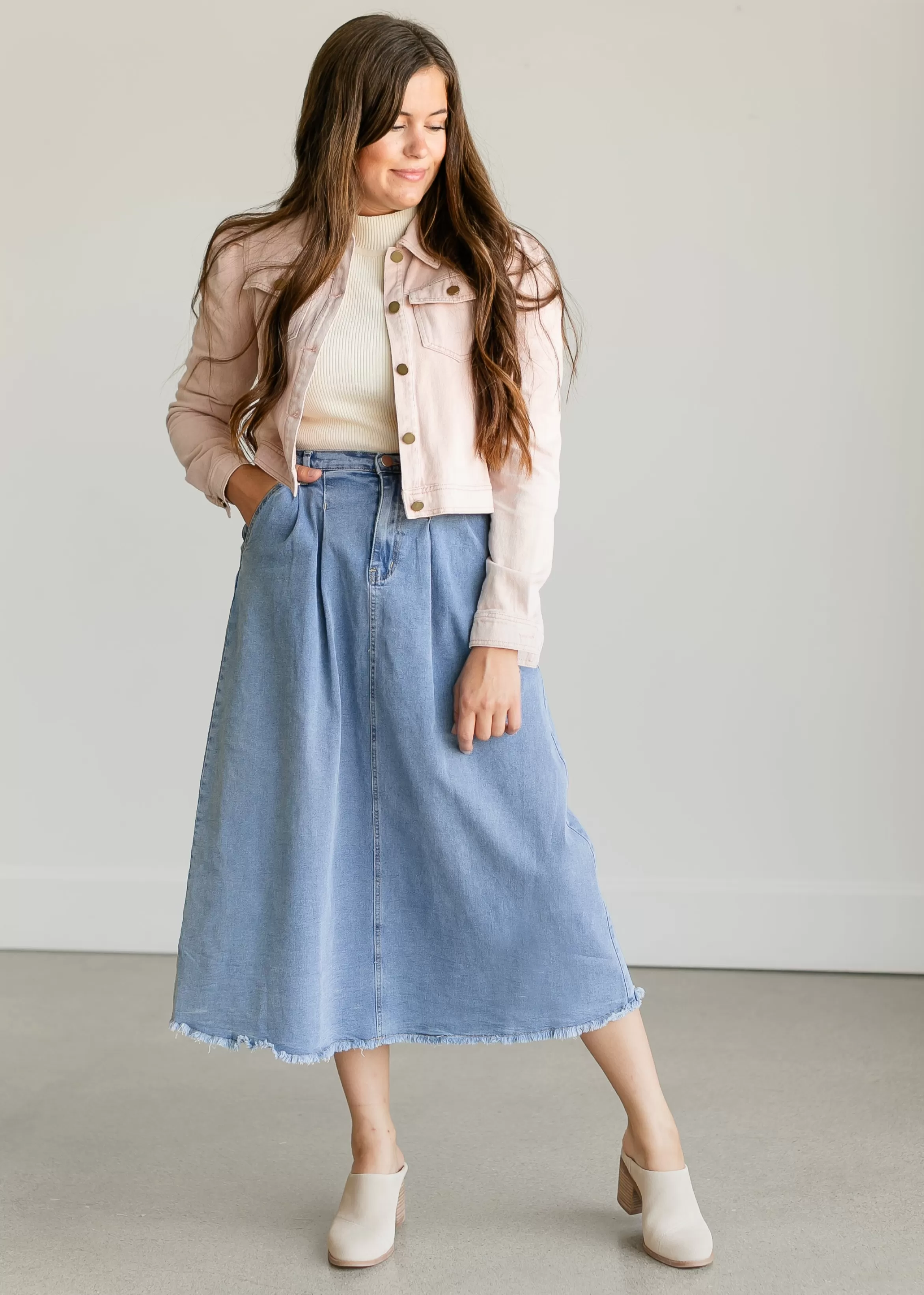 Sadie & Sage Washed Pink Denim Jacket Clearance