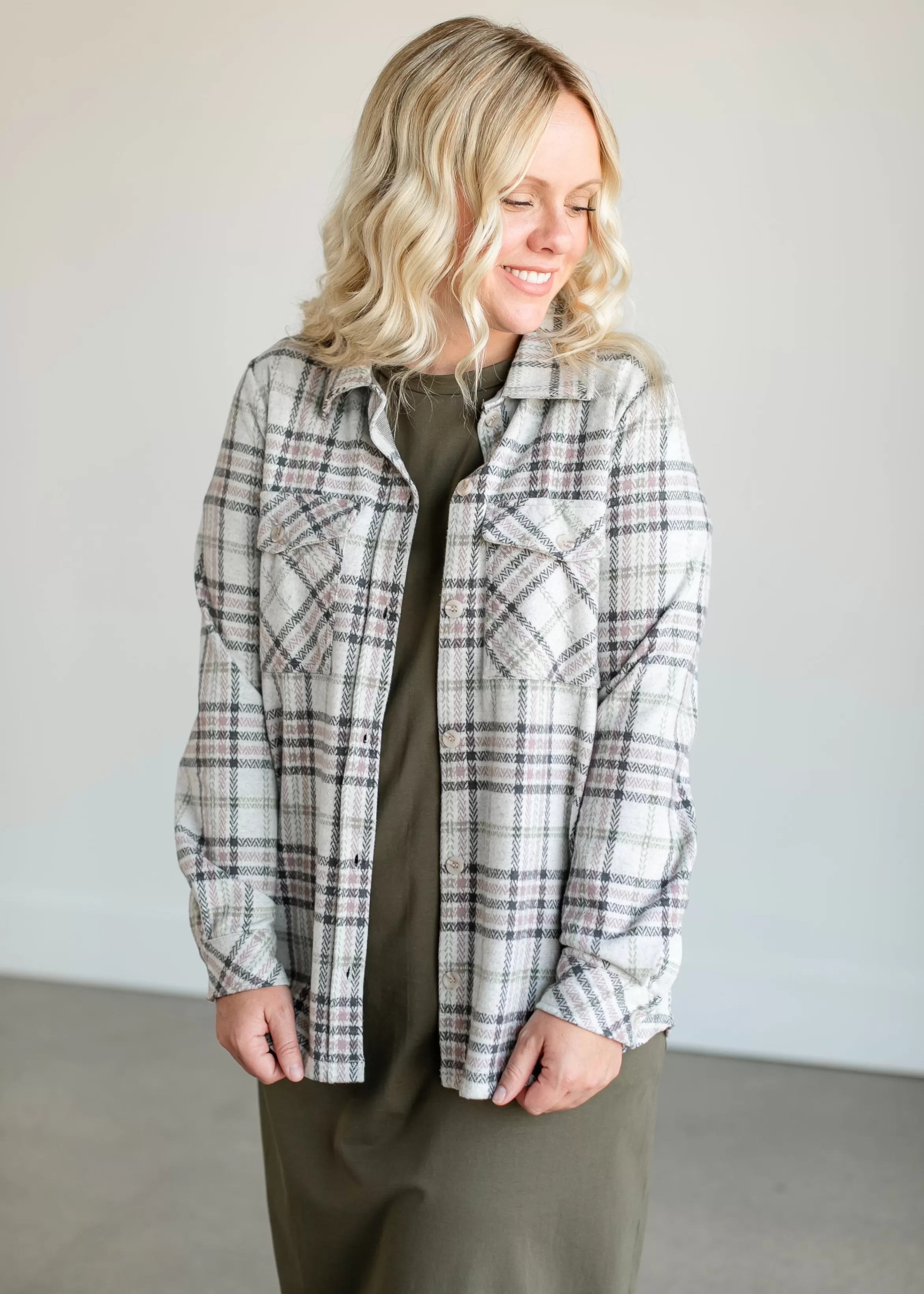 Thread & Supply Weston Plaid Button Up Shacket Shop