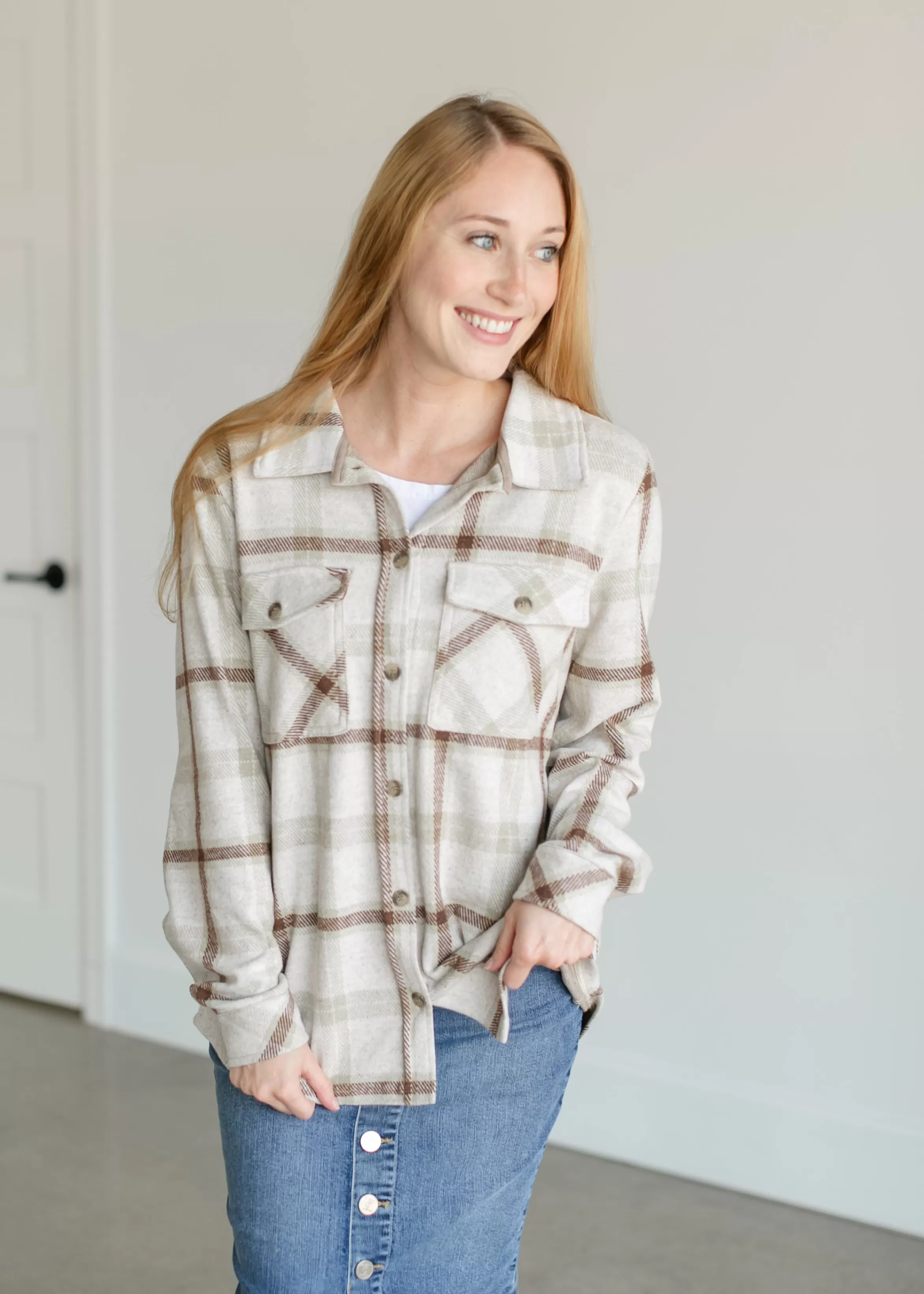 Thread & Supply Weston Plaid Button Up Shacket Shop