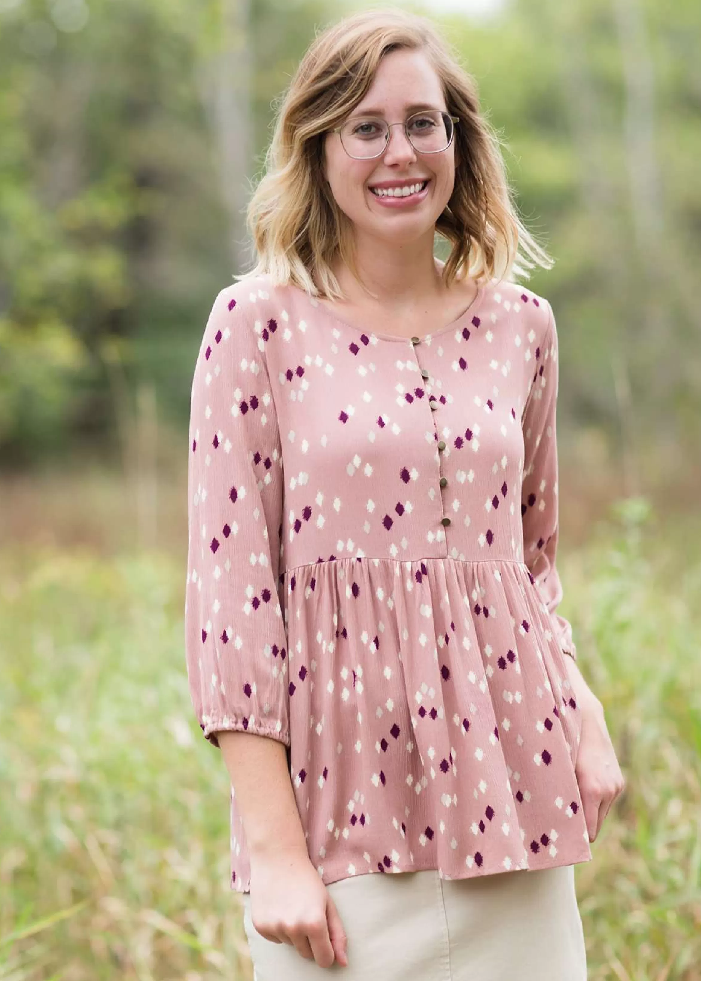 Orange Creek Women's Modest Polka Dot Casual Top | Inherit Clothing Company Discount