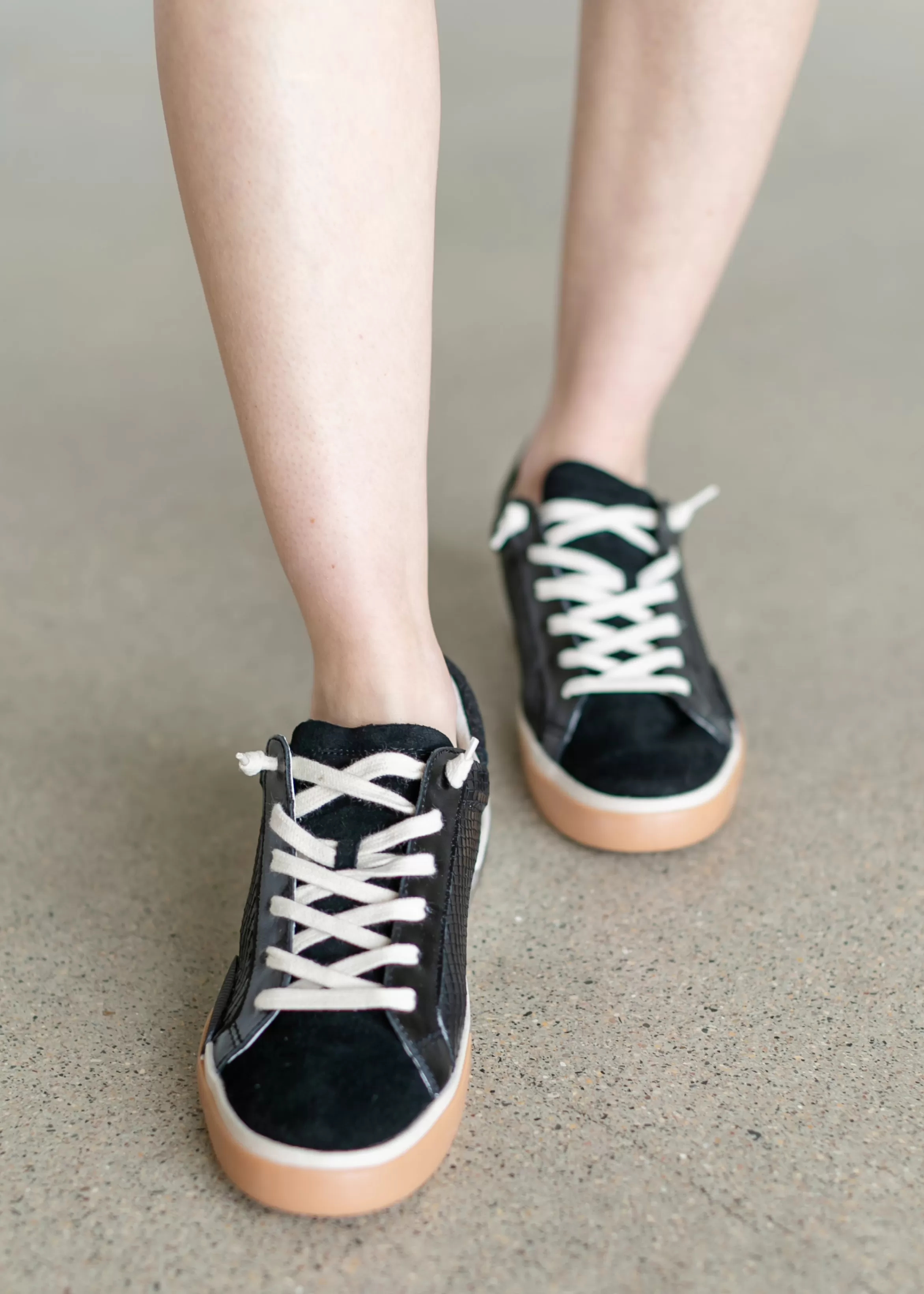 Dolce Vita Zina Onyx Embossed Leather Sneaker Best