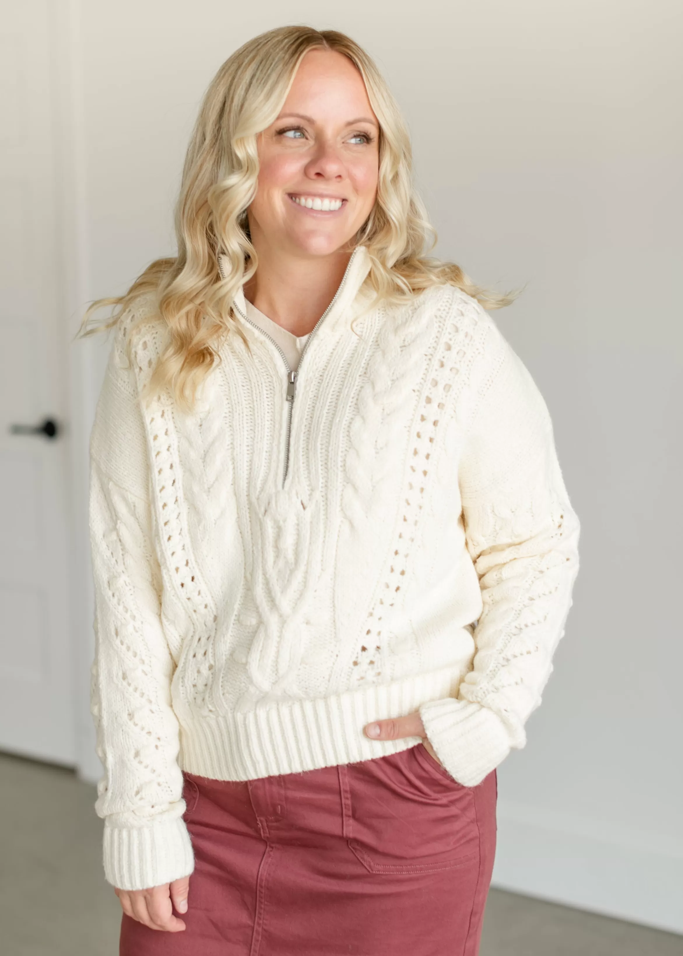 Heartloom Zoe Quarter Zip Sweater Cheap